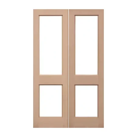 LPD 2XGG Pair External Unglazed Door Hemlock