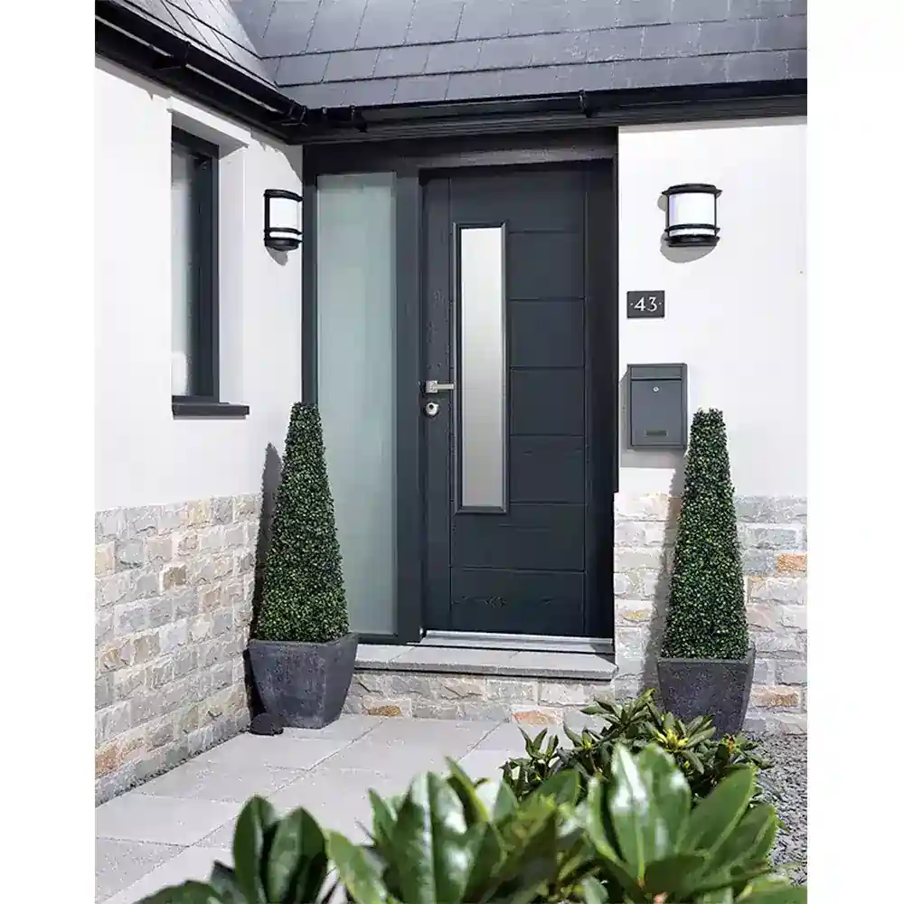 LPD GRP Newbury Grey Glazed 1L Door Pre-Finished