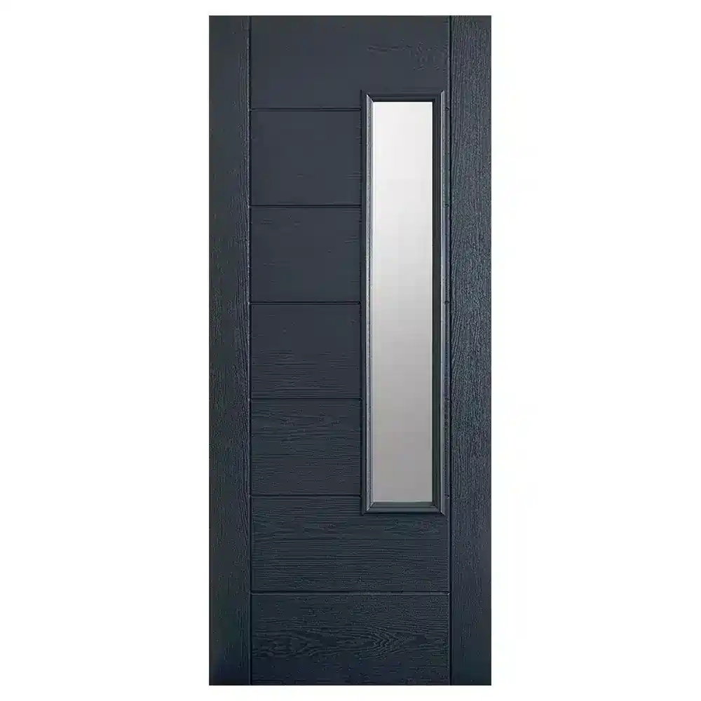 LPD GRP Newbury Grey Glazed 1L Door Pre-Finished