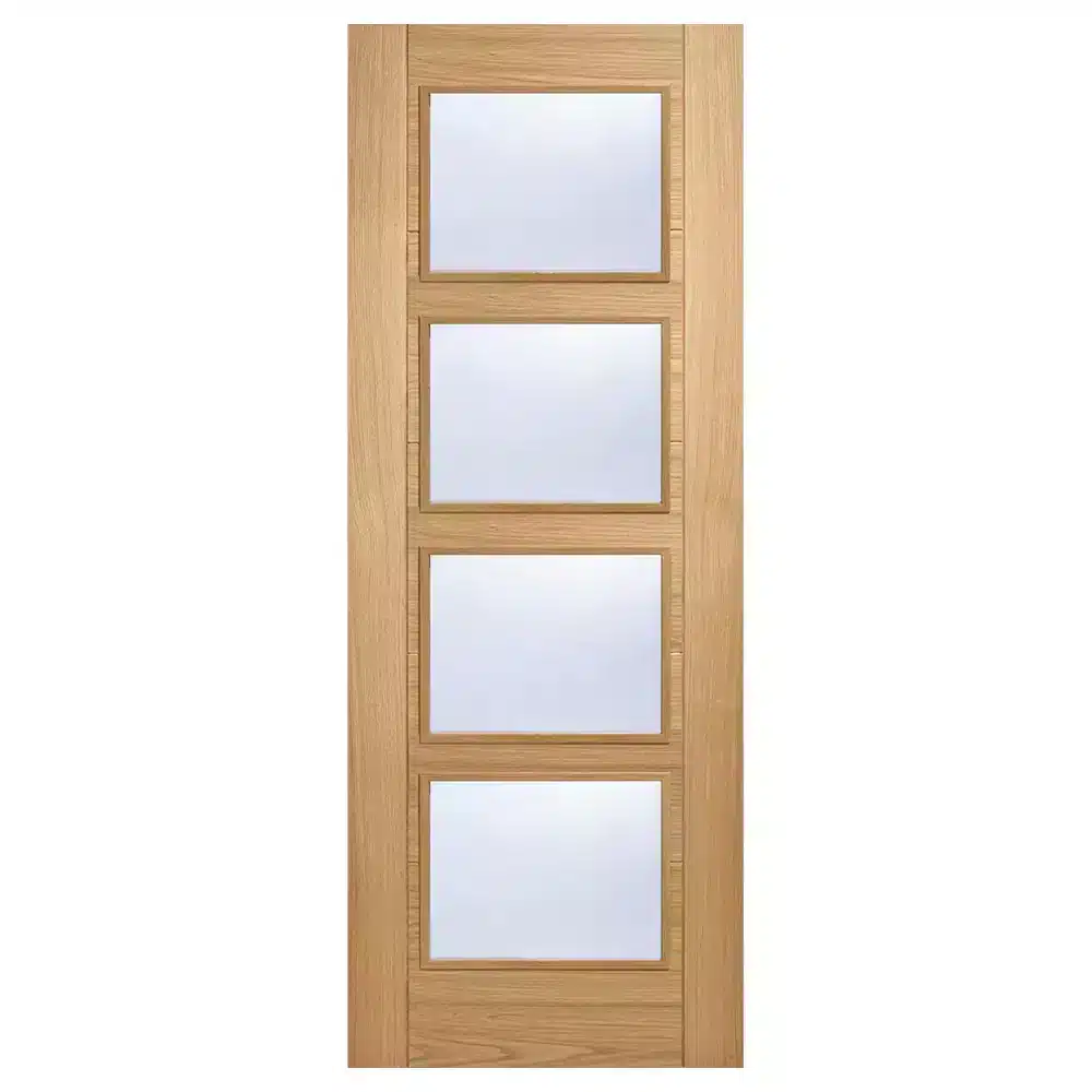 LPD Oak Vancouver Glazed 4L Internal Door Pre-Finished