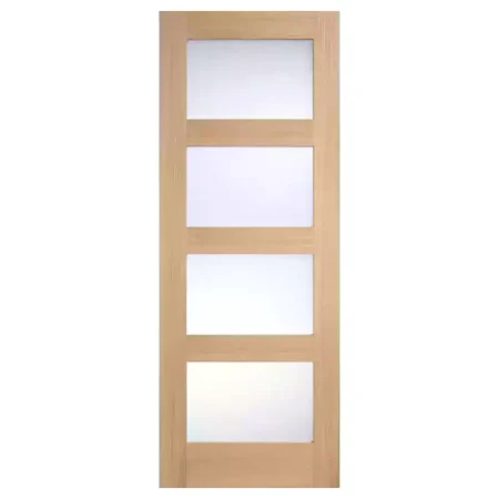 LPD Internal 4L Glazed Door Shaker Frosted Unfinished Oak