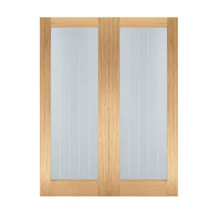 LPD Mexicano Glazed Internal Door Unfinished Pair Oak