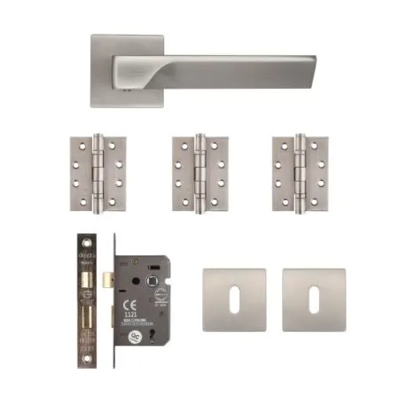 Deanta Athens Mortice Door Kit Satin Nickel