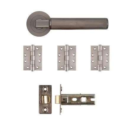 Deanta Delphi Door Latch Kit Matt Satin Black Nickel