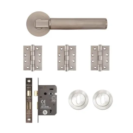 Deanta Delphi Mortice Door Kit Satin Nickel