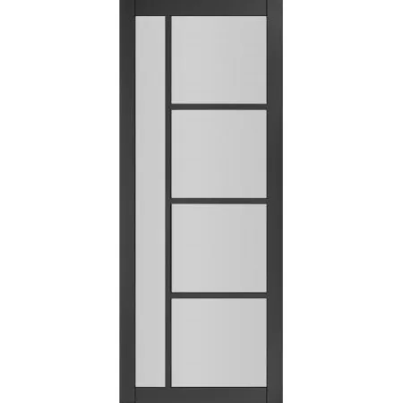 Deanta Brixton Glazed Interior Door Black Prefinished