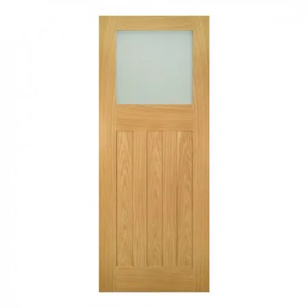 Deanta Internal Cambridge Glazed Oak Door Obscure Glazed