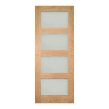 Deanta Internal Coventry Unfinished Door Oak Obscure Glazed