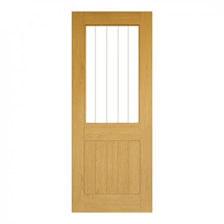 Deanta Ely Glazed Internal Door Pre-finished Oak 2 Panel