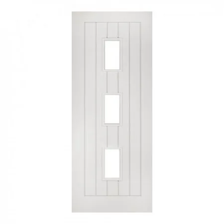 Deanta Internal Ely Glazed 3 Lite Fire Door White Primed