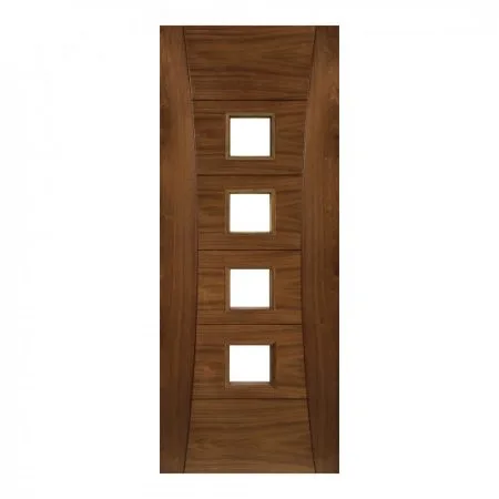 Deanta Pamplona Internal Glazed FD30 Door Prefinished Walnut