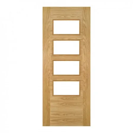 Deanta Internal Glazed 4 Lite Square Door Oak