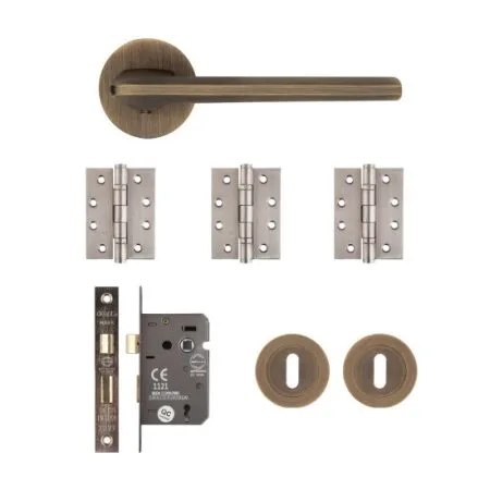 Deanta Ithaca Mortice Door Kit Matt Antique Brass