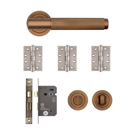 Deanta Sparta Bathroom Door Kit Dark Rose Gold