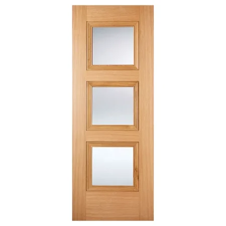 LPD Amsterdam Oak Solid Door 3L Glazed Pre-Finished
