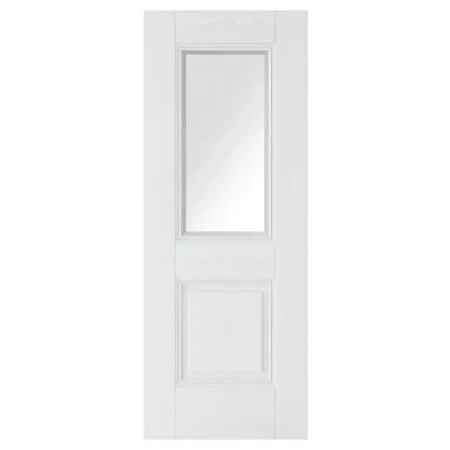 LPD Arnhem 1L Glazed Door Primed White Grain