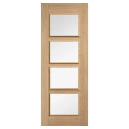 LPD Carini Solid Glazed Door 4L Pre-finished - Oak