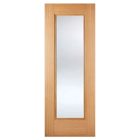 LPD Eindhoven Bevelled Solid Door Glazed Pre-Finished - Oak