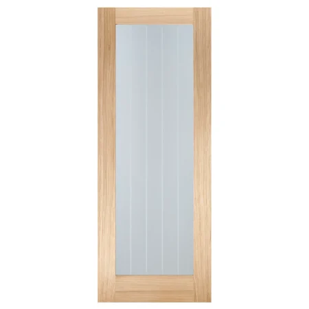LPD Mexicano Pattern 10 Fire Door Clear Glazed Unfinished Oak