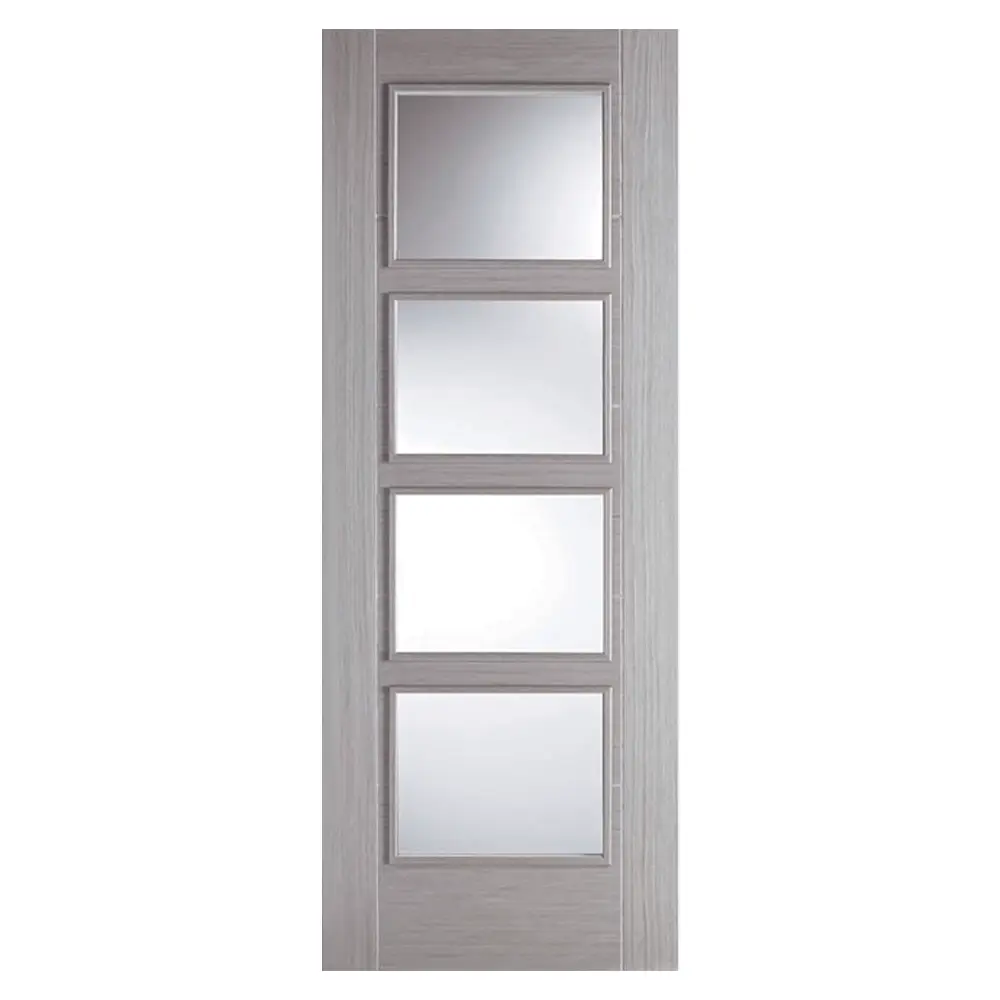 LPD Vancouver Glazed 4L Fire Door Light Grey Prefinished