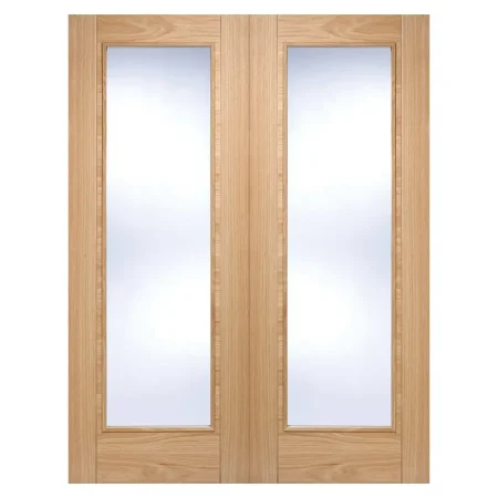 LPD Vancouver Glazed Pair Door Clear Pre-Finished Oak