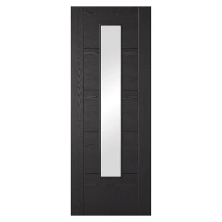 LPD Vancouver Laminated 1L Internal Door Glazed Black Ash