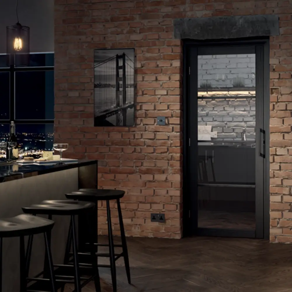 LPD Soho Glazed 4L Door Dark Charcoal Prefinished - Image 2