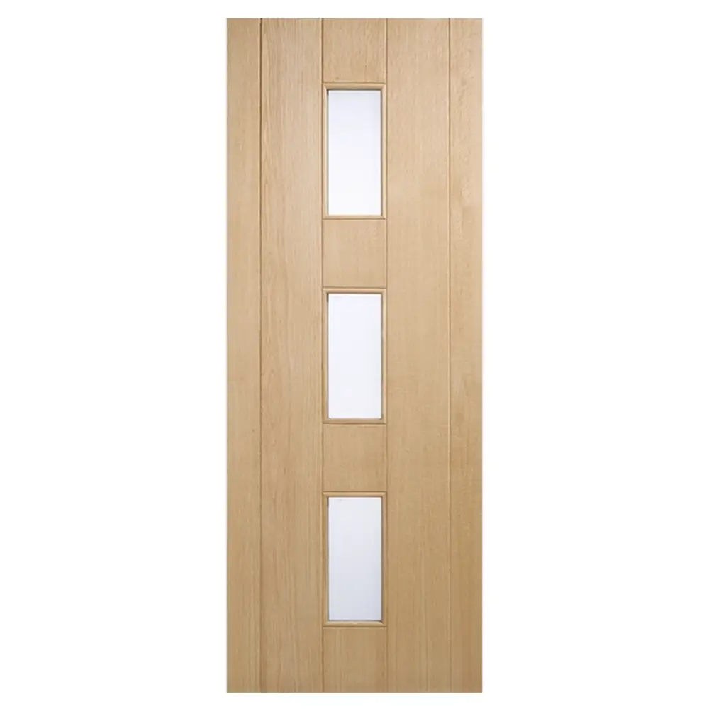 LPD Copenhagen External Door Frosted Double Glazed 3L Oak