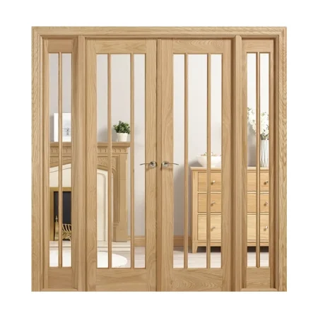 LPD Lincoln Oak W6 Room Divider Sliding Door Glazed 75 inch