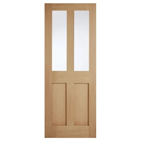 LPD London 2P Glazed Internal Door Oak Unfinished