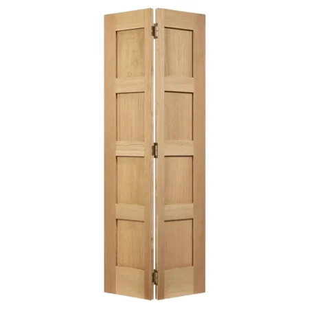 LPD Shaker Bi-fold 4 Panel Door Oak Unfinished