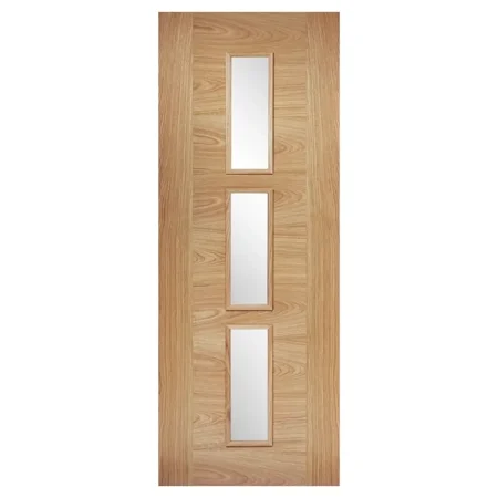 LPD Sofia 3L Glazed Door Clear Pre-finished - Oak