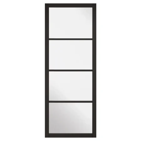 LPD Soho 4L Glazed Door Clear Glass Pre-finished - Black
