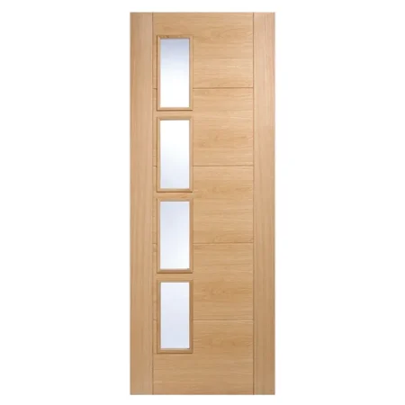 LPD Vancouver 4L Glazed Door Clear Glass Offset - Oak
