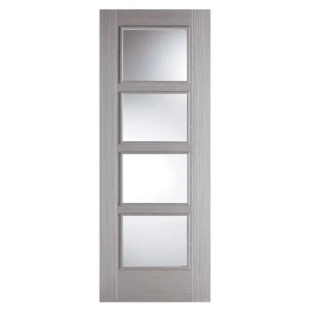 LPD Vancouver 4L Internal Door Glazed Pre-Finished Light Grey