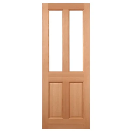 LPD Malton 2L Glazed External Door Frosted Glass - Hardwood