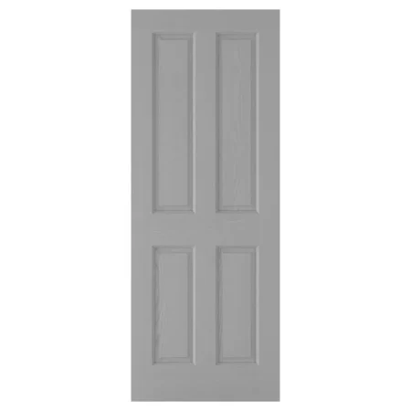 LPD Moulded Textured Grey Fire Door 4 Panel Pre-Finished