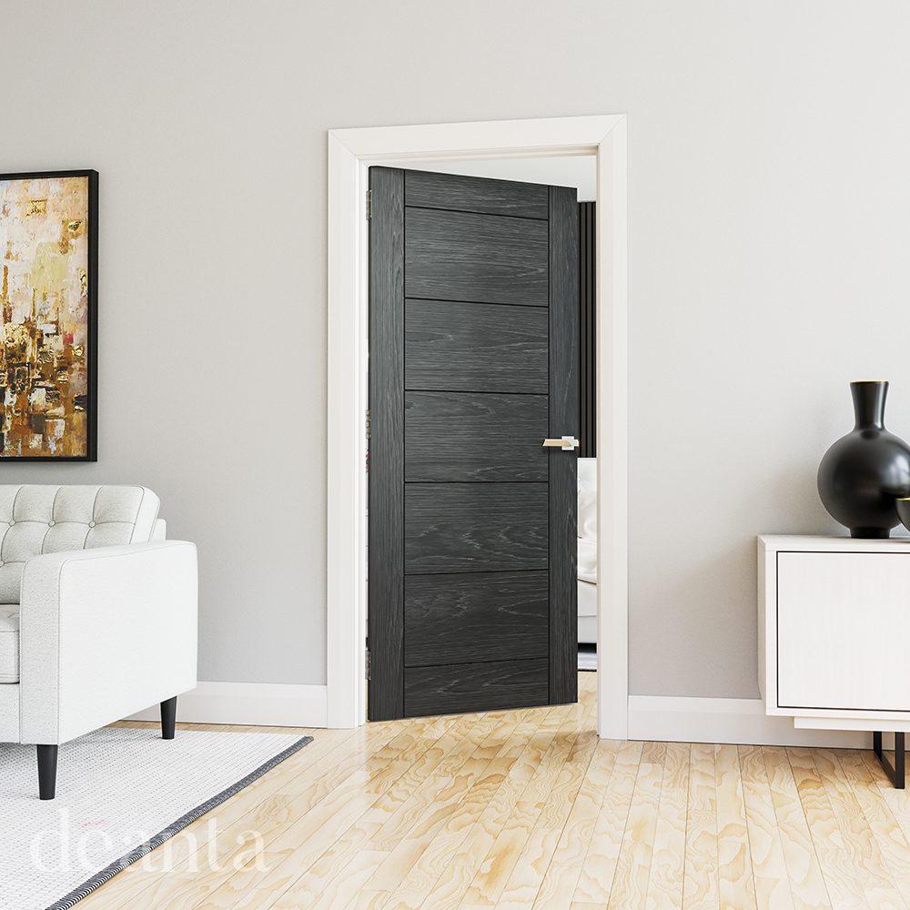 Deanta Seville Brushed Door Pre-finished - Black Oak - Image 3