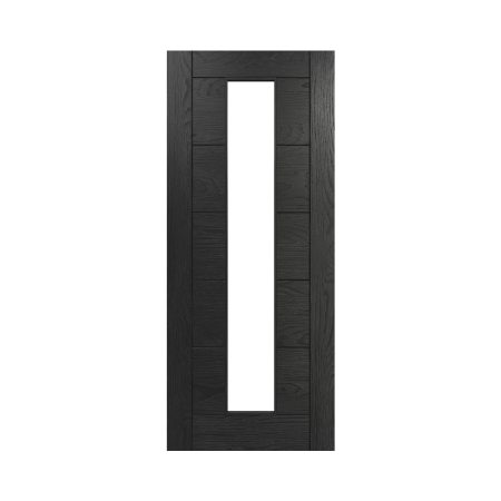 Deanta Seville Brushed Glazed Door 1 Lite - Black Oak